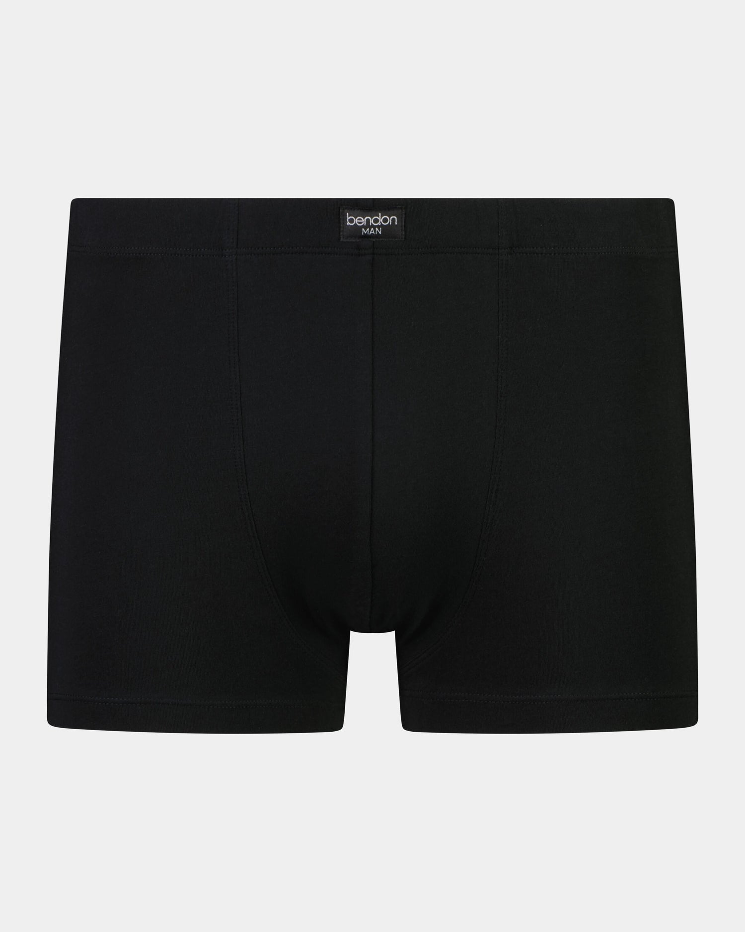Cotton Stretch Mens Trunk in BLACK. Flat lay front view