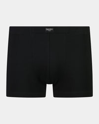 Cotton Stretch Mens Trunk in BLACK. Flat lay front view