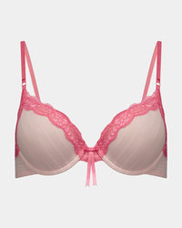 Alessandra Contour Bra in ICY PINK/PINK LEMONADE. Flat lay front view