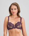 Model wears Nova Rosa Contour Bra in PLUM PERFECT. On body side view