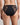 Model wears Aria High Cut Brief in BLACK. On body back view