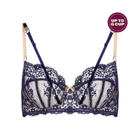 Sofia Underwire Bra in PEACOAT/BELLINI. Flat lay front view