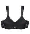Active Underwire Bra in BLACK. Flat lay front view