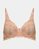 Shelly Underwire Bra in CORAL PINK. Flat lay front view