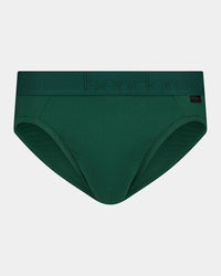 Bamboo Mens Brief in RAIN FOREST. Flat lay front view