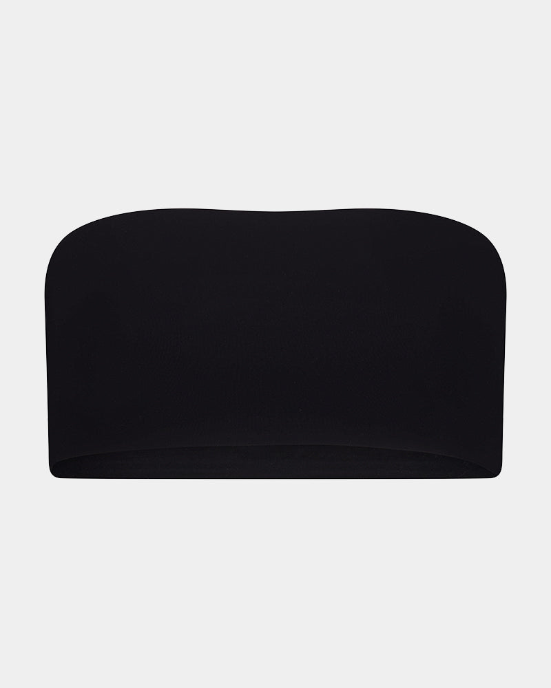 Extra-Ordinary Bandeau in BLACK. Flat lay front view