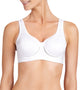 Model wears Bendon Sports Underwire Bra in WHITE. On body front view