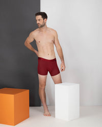 Bamboo Mens Trunk in BIKING RED. Feature shot