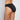 Model wears Seamless High Cut Brief in BLACK. On body back view