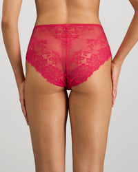 Model wears All Lacey Full Brief in JAZZY. On body back view