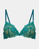 My Fit Lace Push Up Bra in EVERGLADE. Flat lay front view