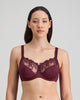 Model wears Coral Underwire Bra in FIG. On body front view