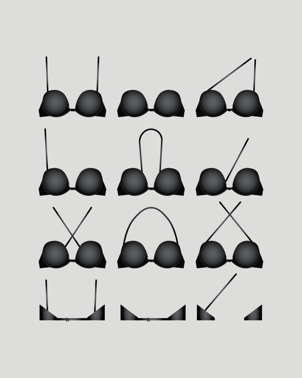 Infinity Multiway Convertible Bra in LATTE. Flat lay back view