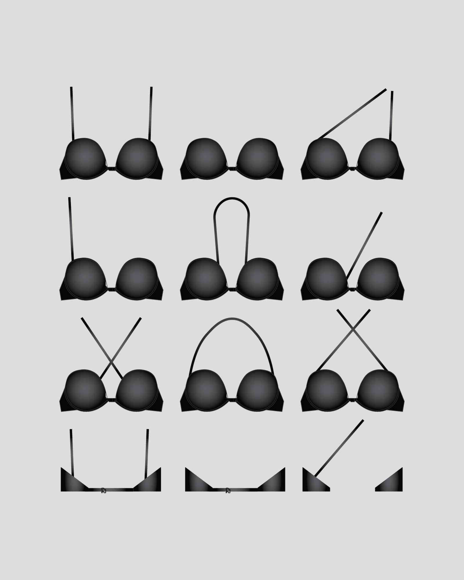 Infinity Multiway Convertible Bra in LATTE. Flat lay back view