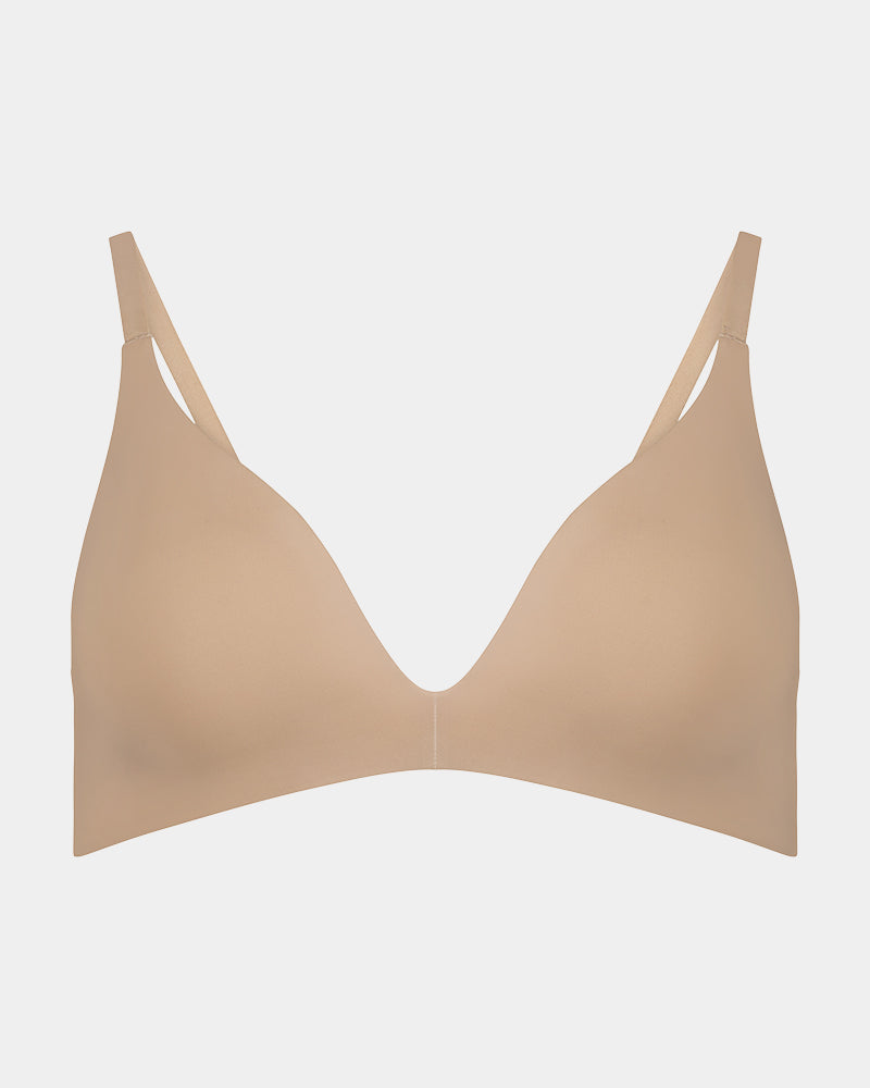 Bendon Essentials Wire Free Bra in LATTE. Flat lay front view