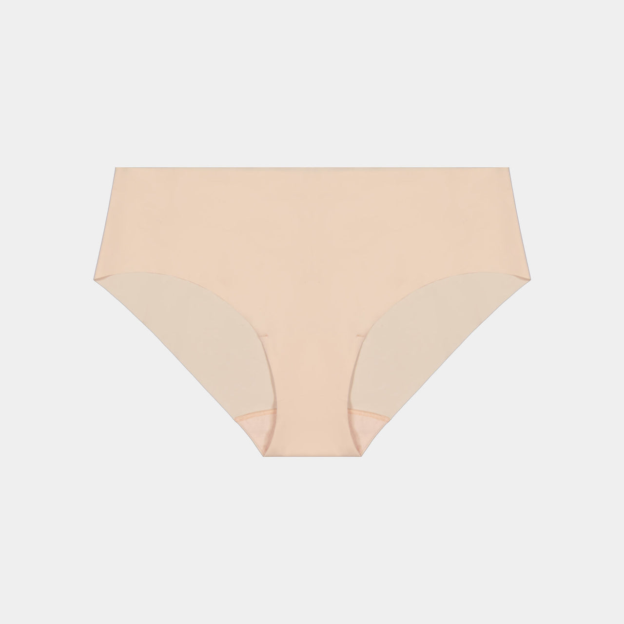 No Show Bikini in LATTE. Flat lay front view