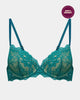 My Fit Lace Push Up Bra in EVERGLADE. Flat lay front view