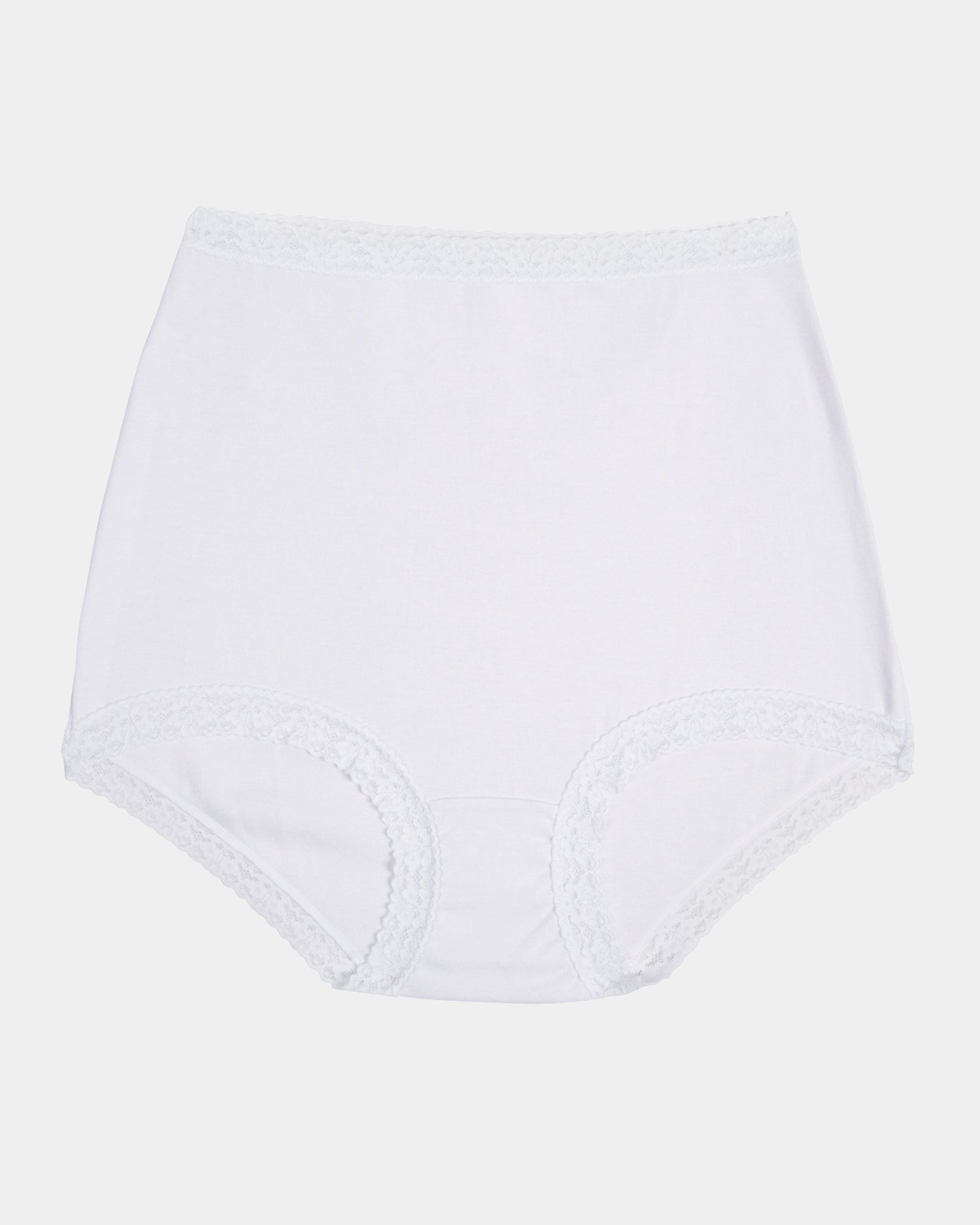Bendon Cotton Full Brief in WHITE. Flat lay front view
