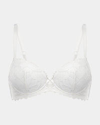 Alice Contour Bra in WHITE. Flat lay front view