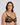 Model wears Lace Sculpt Underwire Bra in BLACK. On body side view