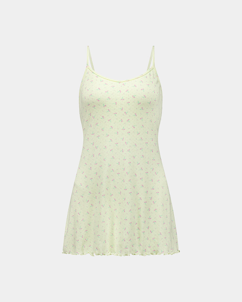 Smoothie Chemise in TRANSPARENT YELLOW. Flat lay front view