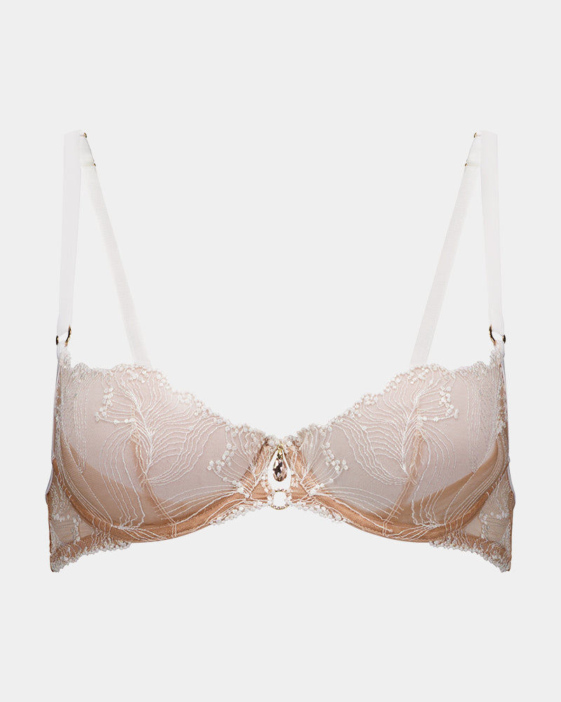 Eros Underwire Bra in SUGAR. Flat lay front view