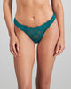 Model wears My Fit Lace Thong in EVERGLADE. On body front view