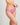 Model wears Body Lace Thong in MULBERRY. On body side view