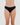 Model wears Cotton And Lace Bikini in BLACK. On body front view