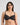 Model wears Juniper Underwire Bra in BLACK. On body front view