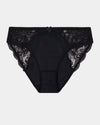 Aria High Cut Brief in BLACK. Flat lay front view