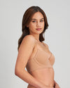 Model wears Play Contour Long Line Bra in TUSCANY. On body side view