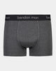 Cotton Classics Mens Trunk in GREY MARL. Flat lay front view