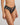 Model wears Lost Paradise Brazilian in BLACK PRINT. On body side view