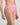 Model wears Lightweight High Cut Brief in BUBBLEGUM PINK. On body side view