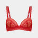 Gia Push Up Bra in CHILI PEPPER. Flat lay front view