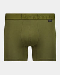 Bamboo Mens Trunk in DARK OLIVE. Flat lay front view
