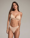 Simply Seamless Wire Free Bra in Nude. Flat lay back view