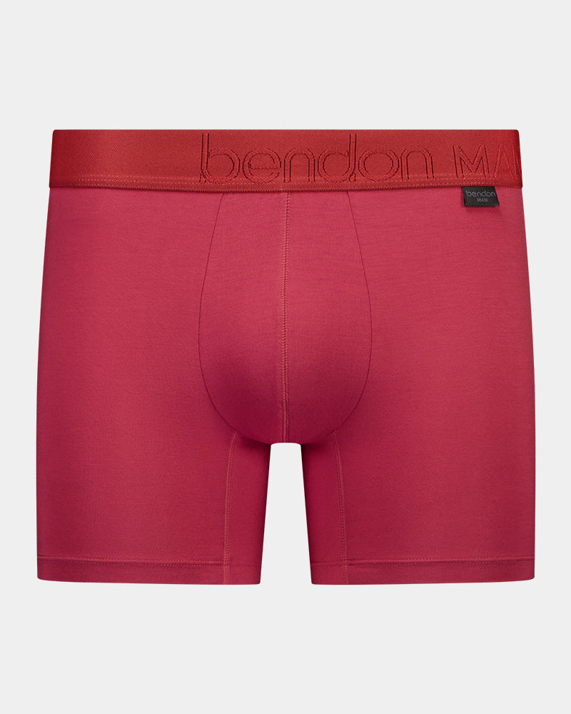 Bamboo Mens Trunk in GARNET. Flat lay front view