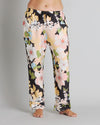 Model wears Mihika Sleeping Long PJ Pant in MID-SUMMER PRINT. On body front view