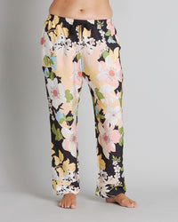 Model wears Mihika Sleeping Long PJ Pant in MID-SUMMER PRINT. On body front view