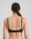 Model wears Yvette Underwire Bra in BLACK. On body back view