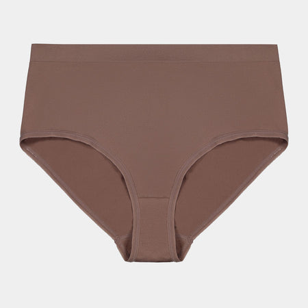 Seamless Full Brief in MOCHA. Flat lay front view