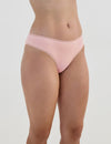Model wears Stretch Cotton Bikini in ICY PINK. On body side view