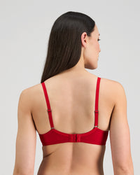 Model wears Lightweight Underwire Bra in SALSA. On body back view
