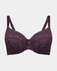 Hazel Underwire Bra in PLUM PERFECT. Flat lay front view