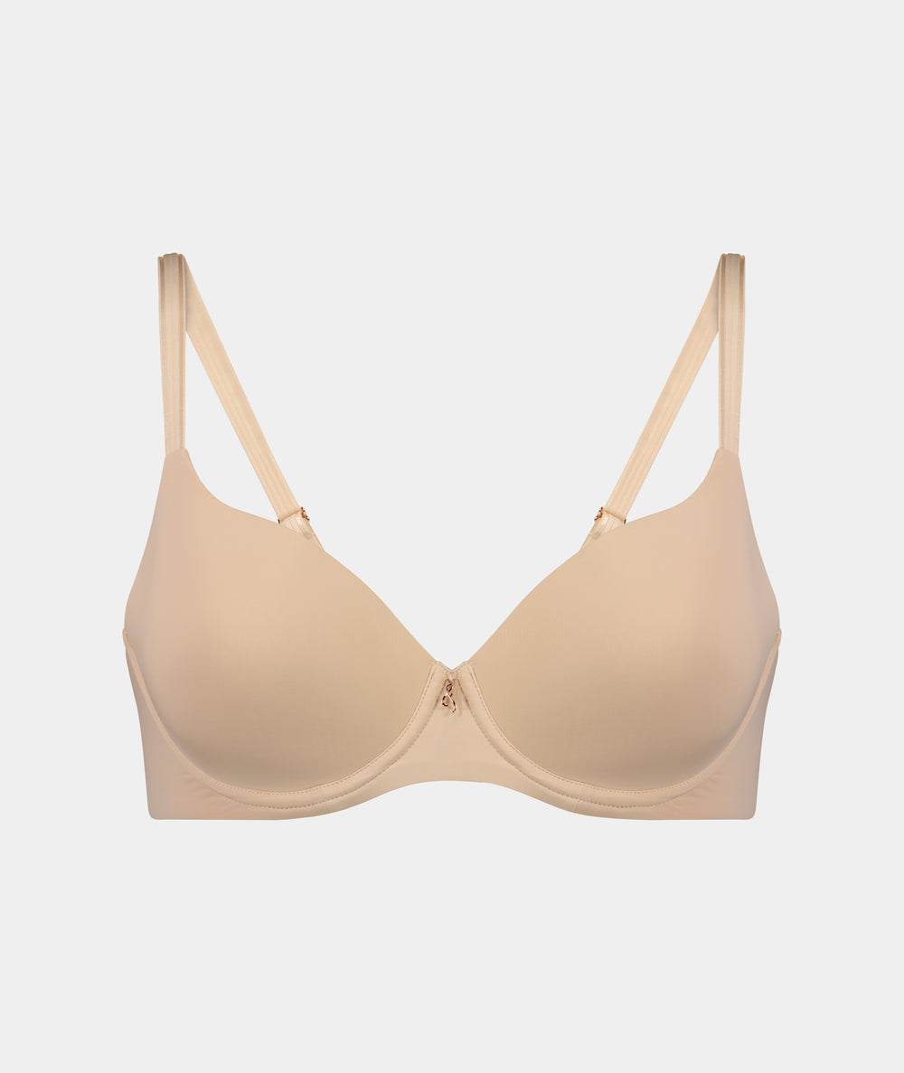 Sculpt Contour Bra in LATTE. Flat lay front view