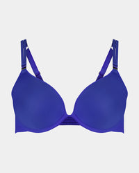 Plunge Perfect Contour Bra in DAZZLING BLUE. Flat lay front view