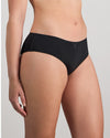 Model wears My Fit Smooth Brazilian in BLACK. On body side view