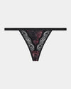 Confessions Thong in SNAKE PRINT/BLACK. Flat lay front view